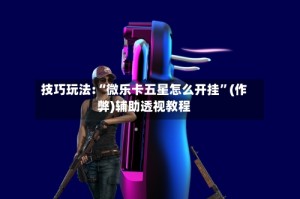 技巧玩法:“微乐卡五星怎么开挂”(作弊)辅助透视教程
