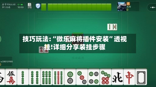 技巧玩法:“微乐麻将插件安装”透视挂!详细分享装挂步骤-第3张图片