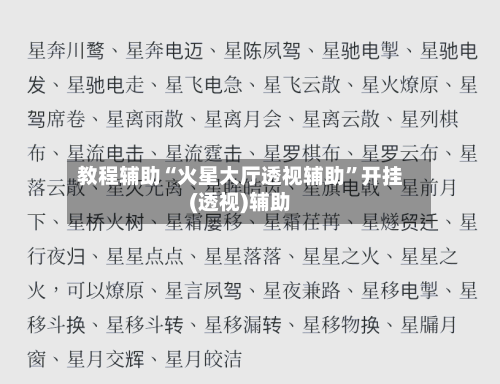 教程辅助“火星大厅透视辅助”开挂(透视)辅助-第2张图片