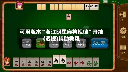 可用版本“浙江明星麻将规律”开挂(透视)辅助教程-第3张图片